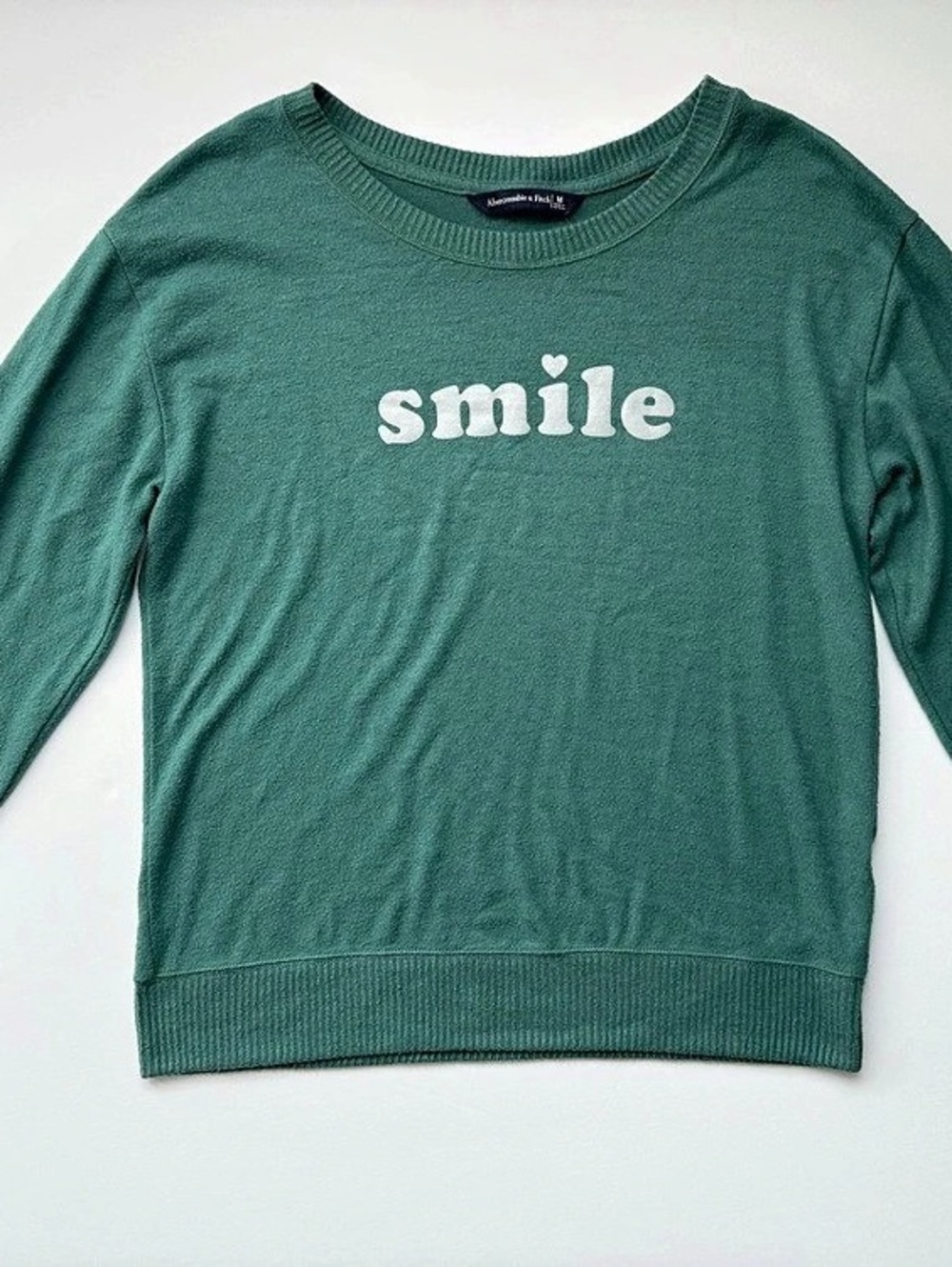 Abercrombie Y2K Preppy Smile Cozy Chic Graphic Crew Neck Sweater
